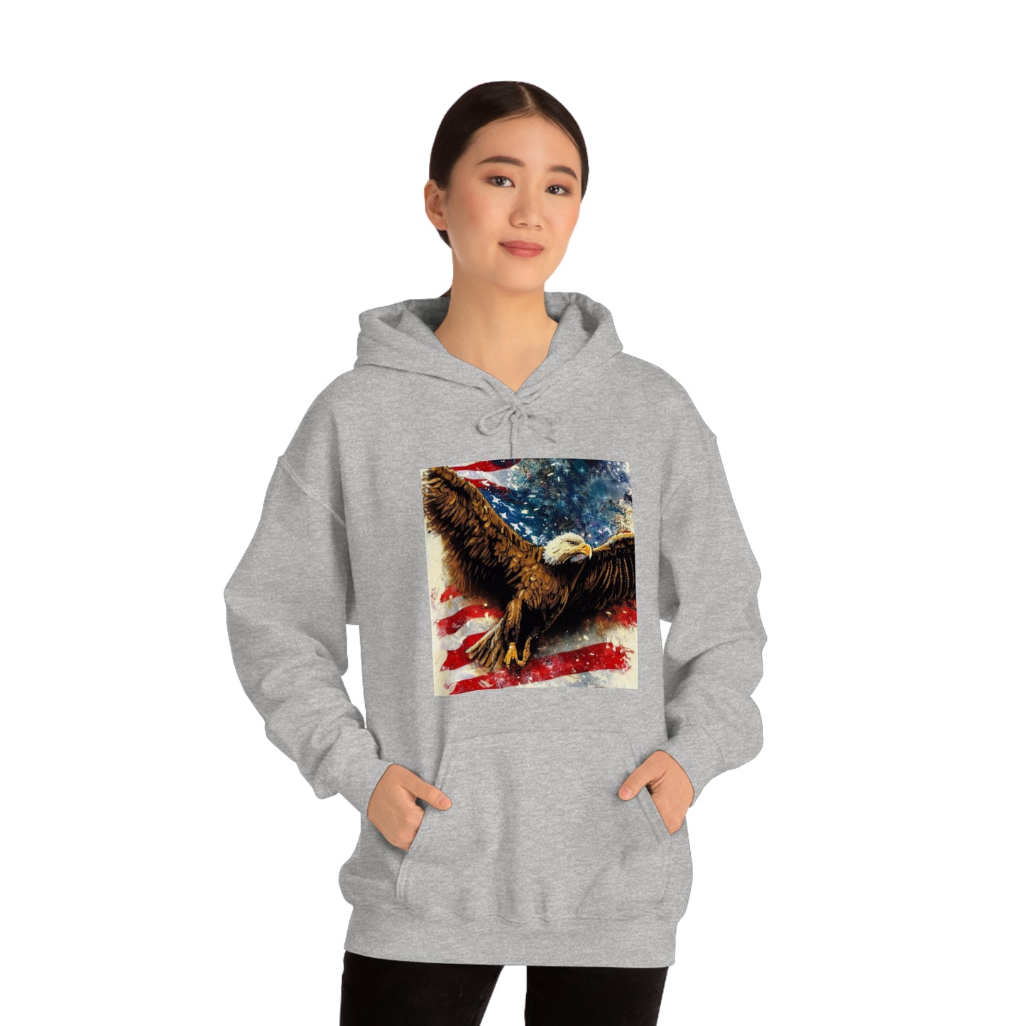 Fashion Unisex Heavy Blend™ Hooded Sweatshirt - USA All the Way Soaring Eagle Hoodies