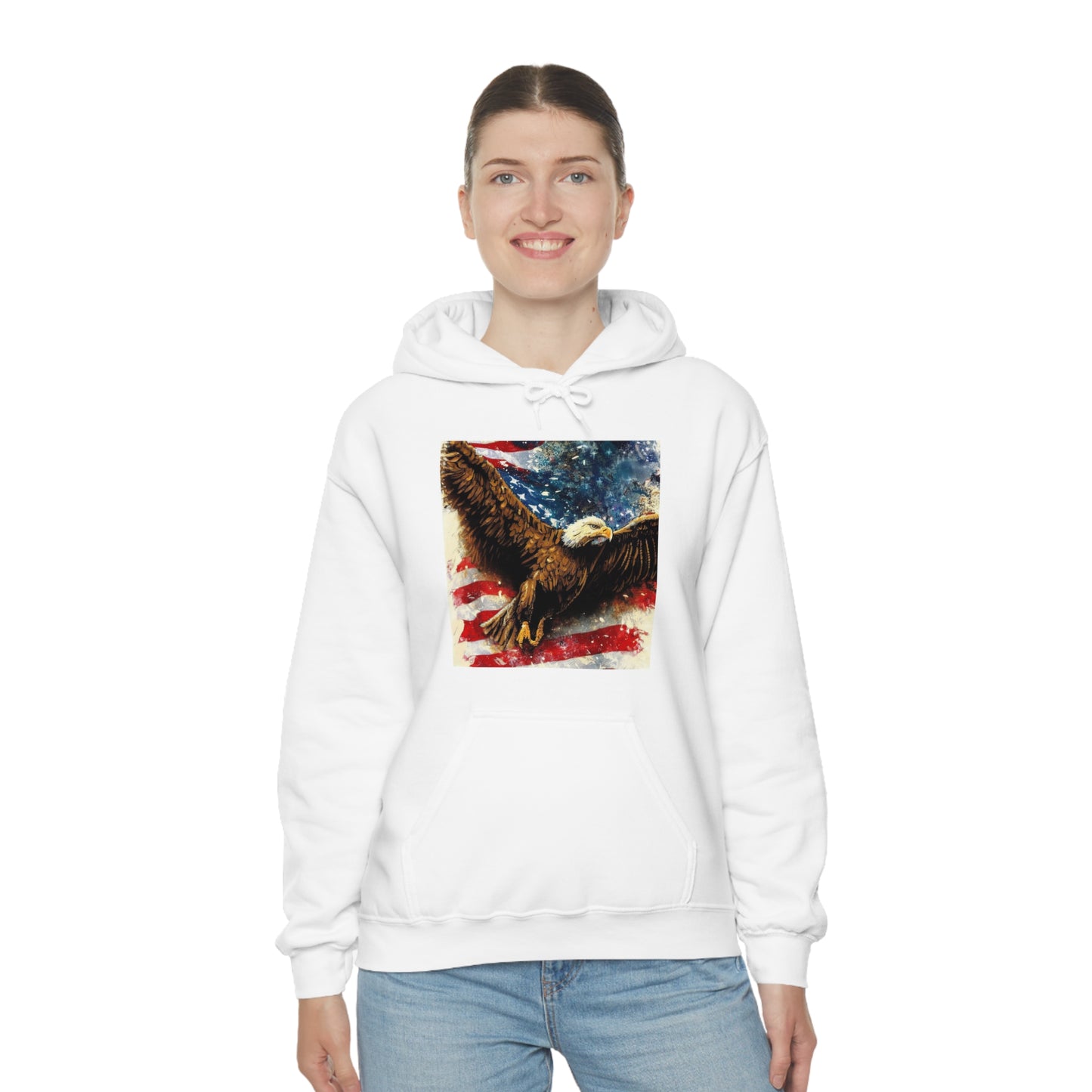 Fashion Unisex Heavy Blend™ Hooded Sweatshirt - USA All the Way Soaring Eagle Hoodies