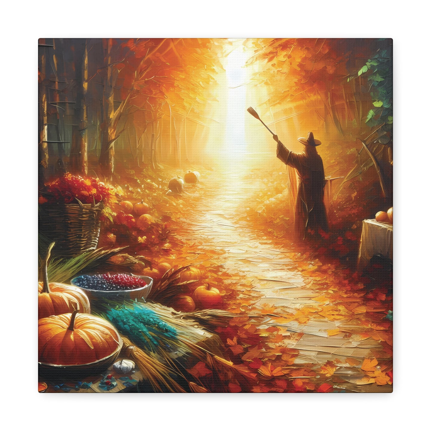 Halloween Decorative Wall art Canvas Gallery Wraps - Decorative Scarecrow Halloween Canvas Wall Art