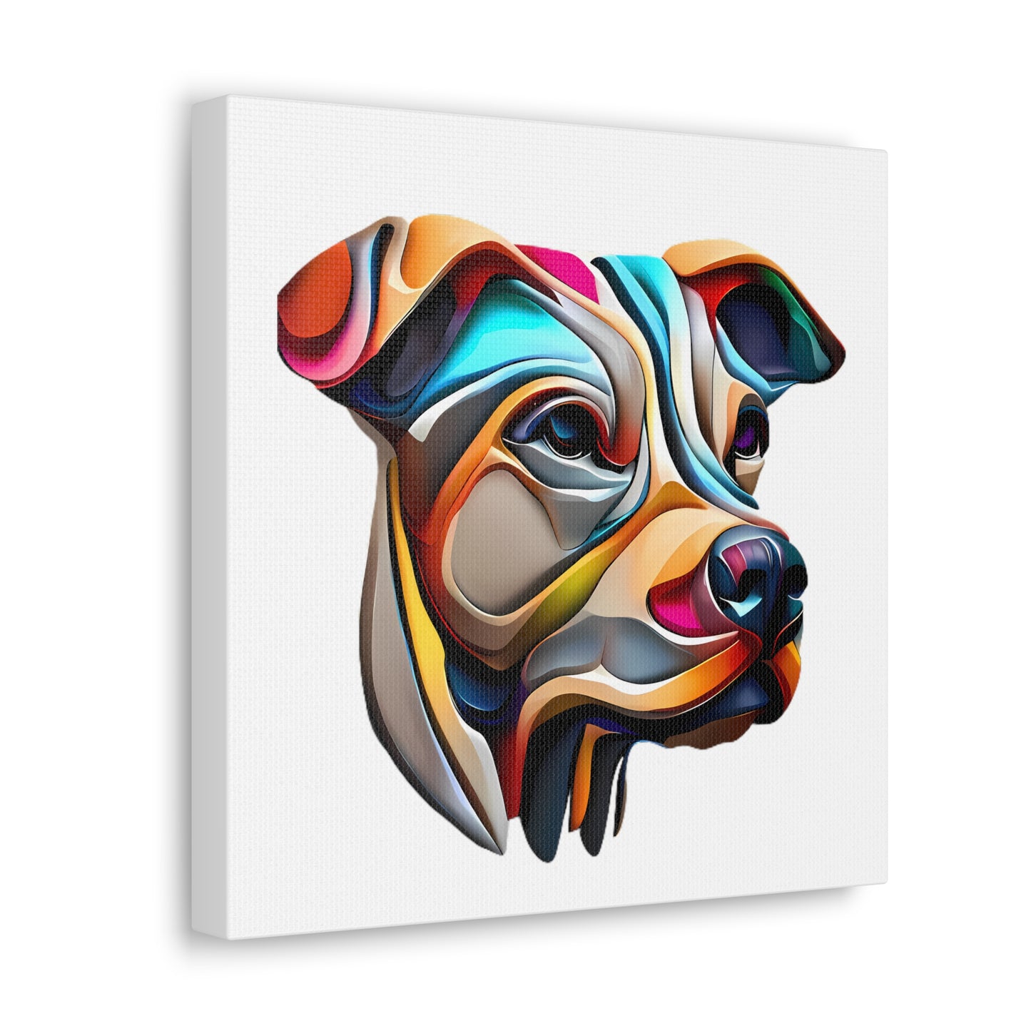 Unique 3D Canvas Wildlife Wall Art Gallery Wraps - Dog Wall Decor Living Room Art- Colorful