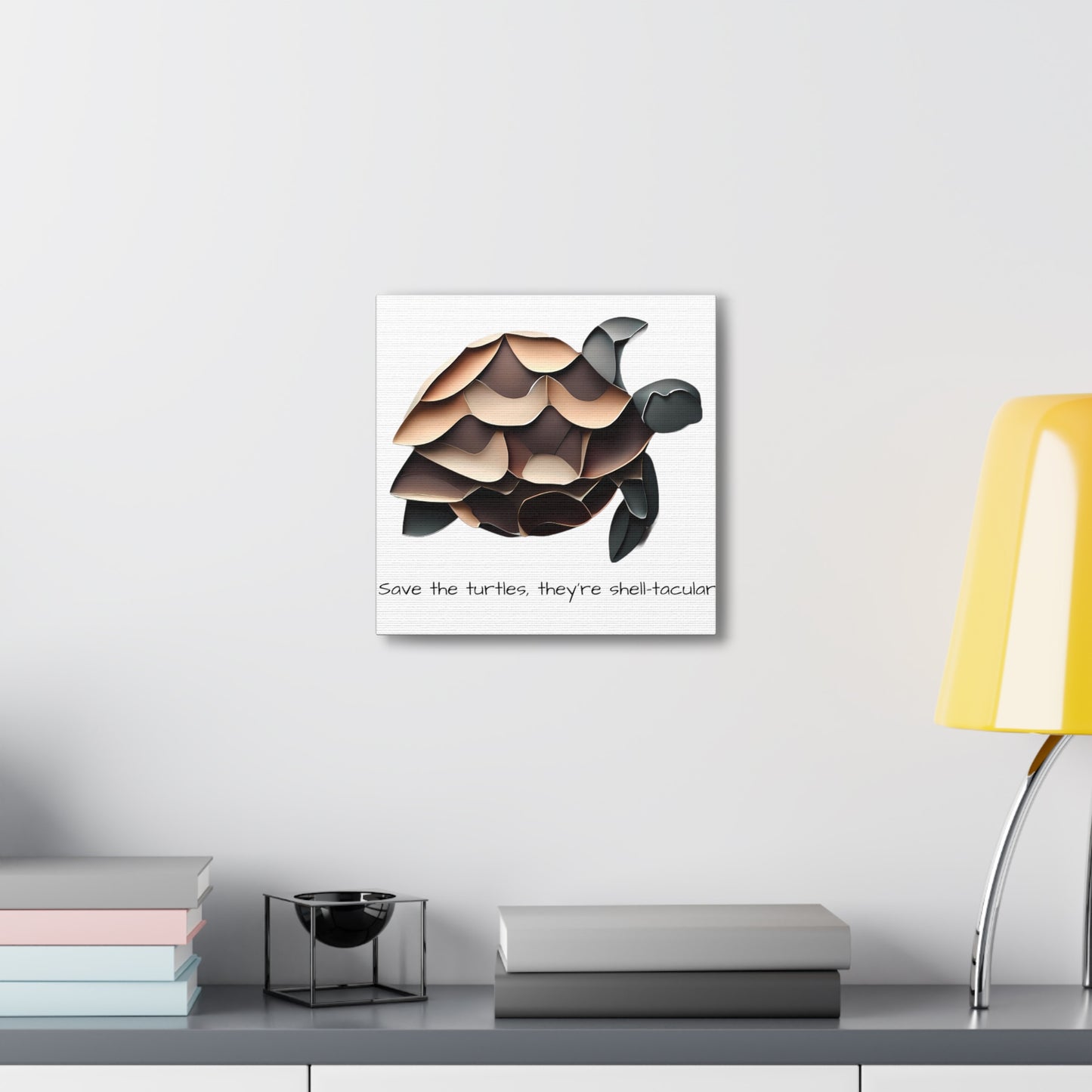 Unique 3D Canvas Wildlife Wall Art Gallery Wraps - Turtle-Shell Wall Decor Living Room Art- Colorful
