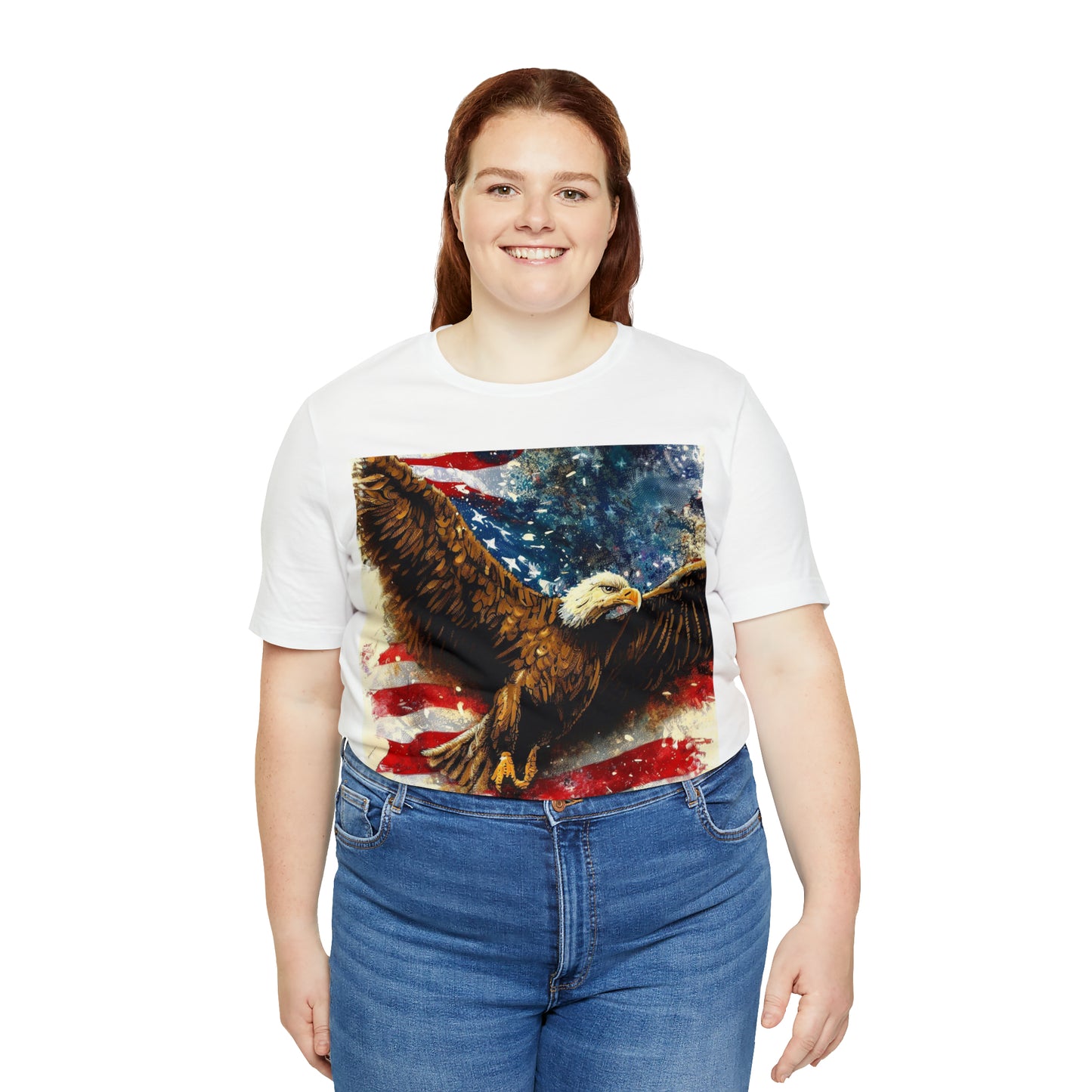 Unisex Jersey Short Sleeve Tee - Freedom Is Golden Unisex Retro America Soaring Eagle T-shirts