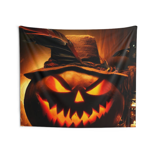 Halloween Creative Indoor Wall Art Tapestry - Halloween Scary Pumpkin - Decorative Tapestry Gift Item