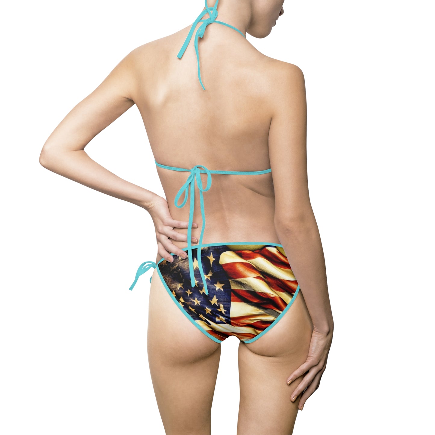 Fashion Women's Bikini Swimsuit  - American Flag Rustic Vintage Swimwear