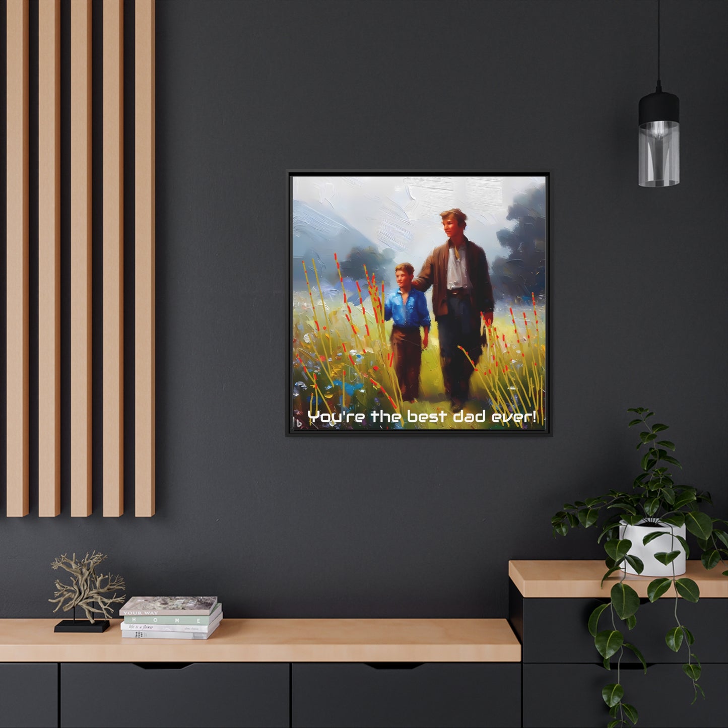 Awesome Matte Wall Art Canvas  Black Frame - Fathers Day Gift Item