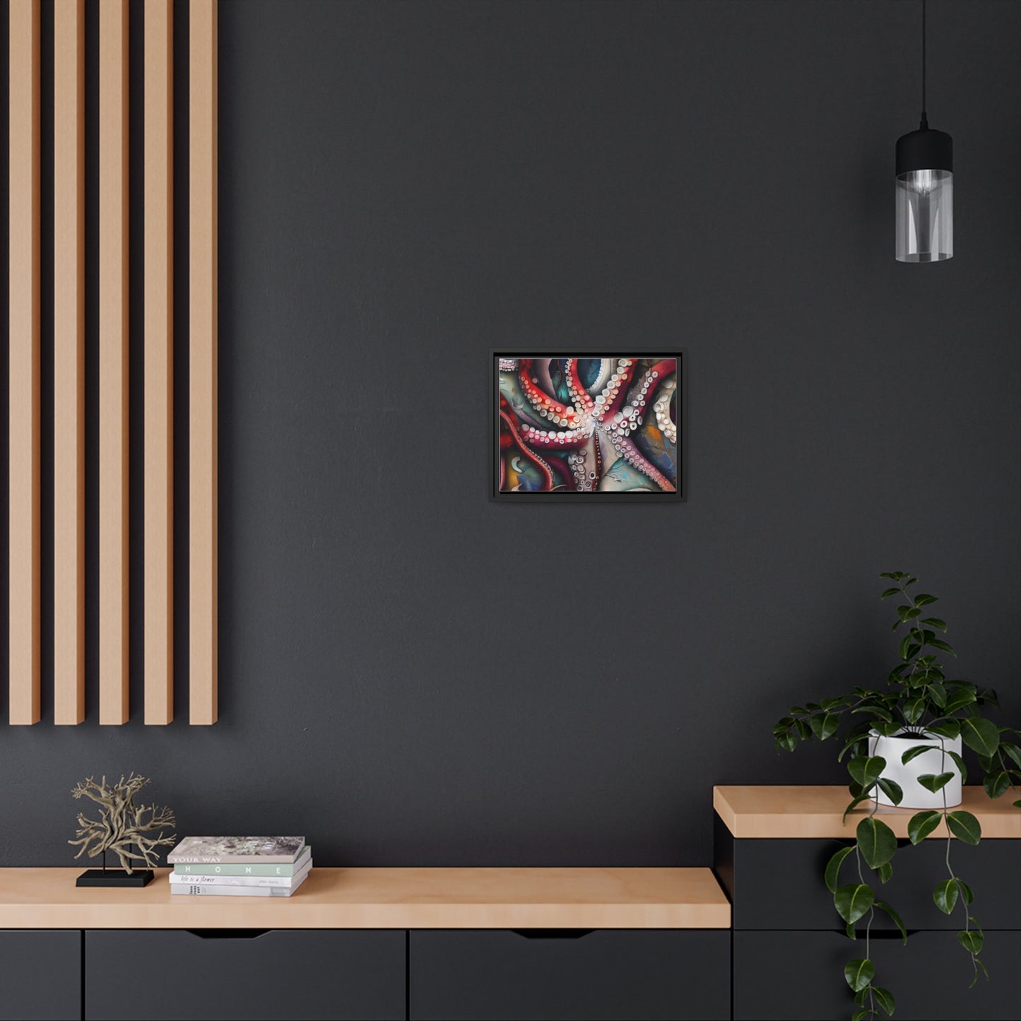 Modern Home Decor - Matte Canvas Wall Art, Black Frame - Octopus - Gift Item Special