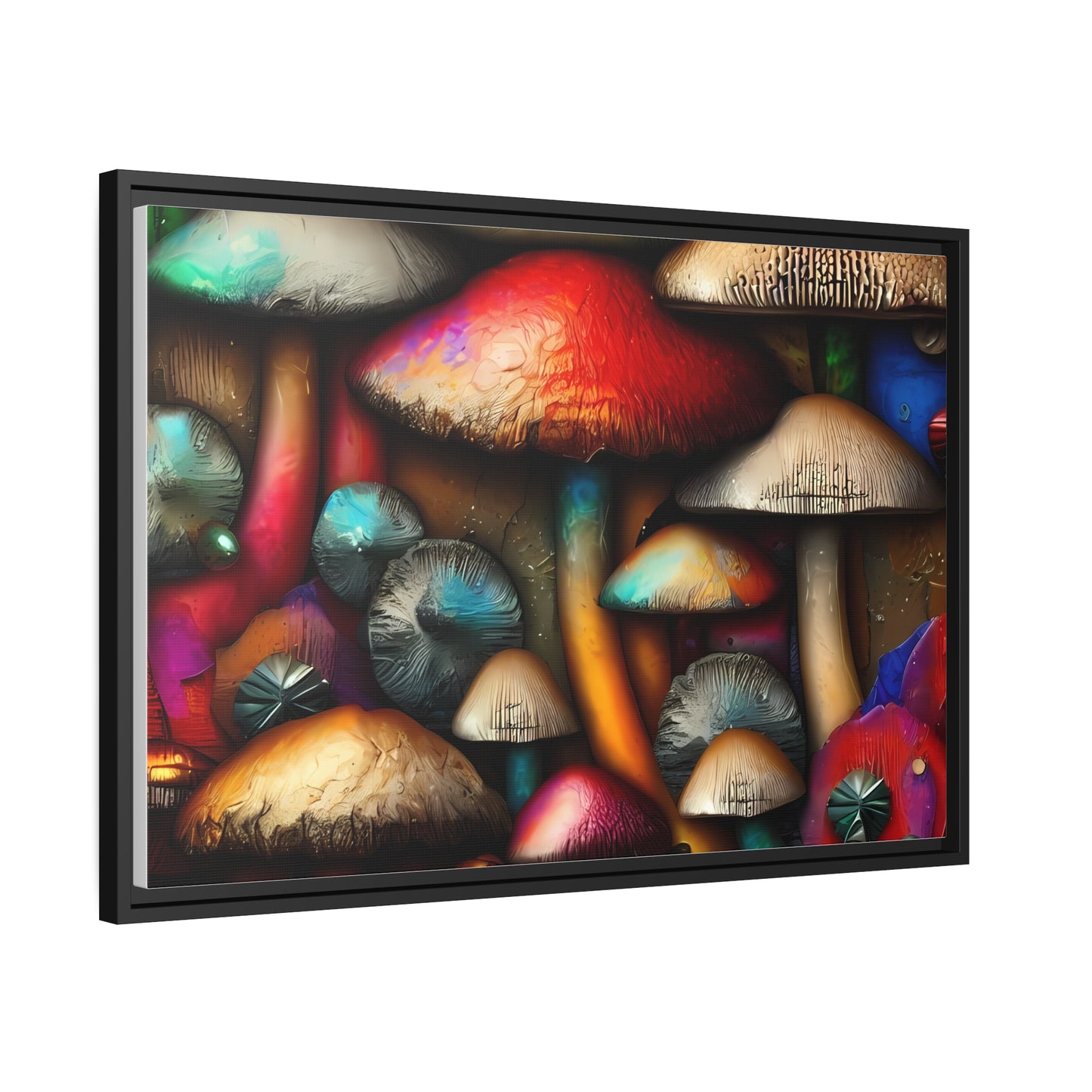 Home Decor Matte Canvas Wall Art, Black Frame - Wildshrooms - Fathers Day Gift Item Special