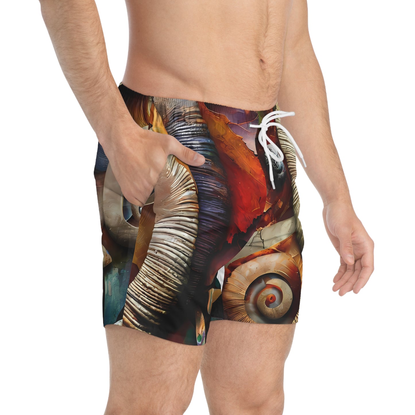 Fashion Mens Swim Trunks (AOP) - Seashells Render