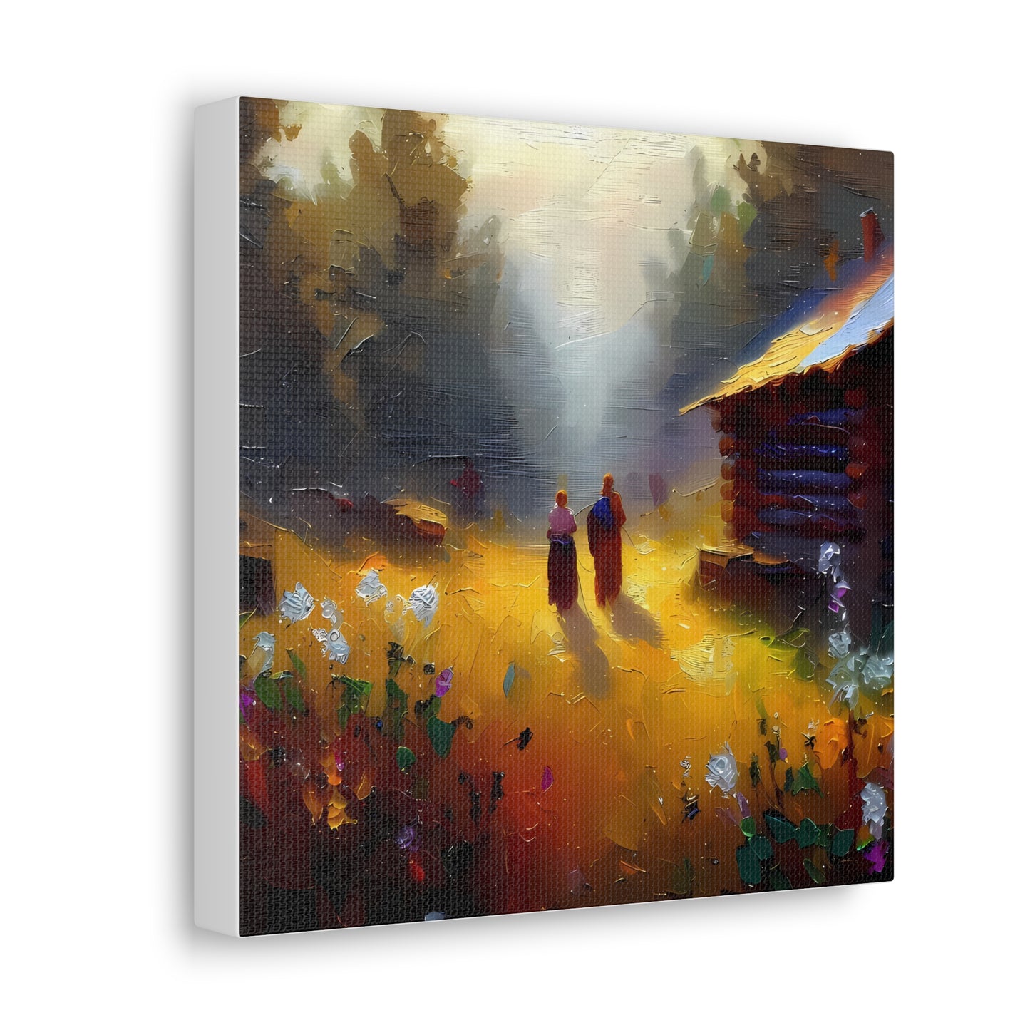 Amazing Landscape Wall Art Canvas Gallery Wraps - Romantic Cottage Country Framed Canvas Wall Art