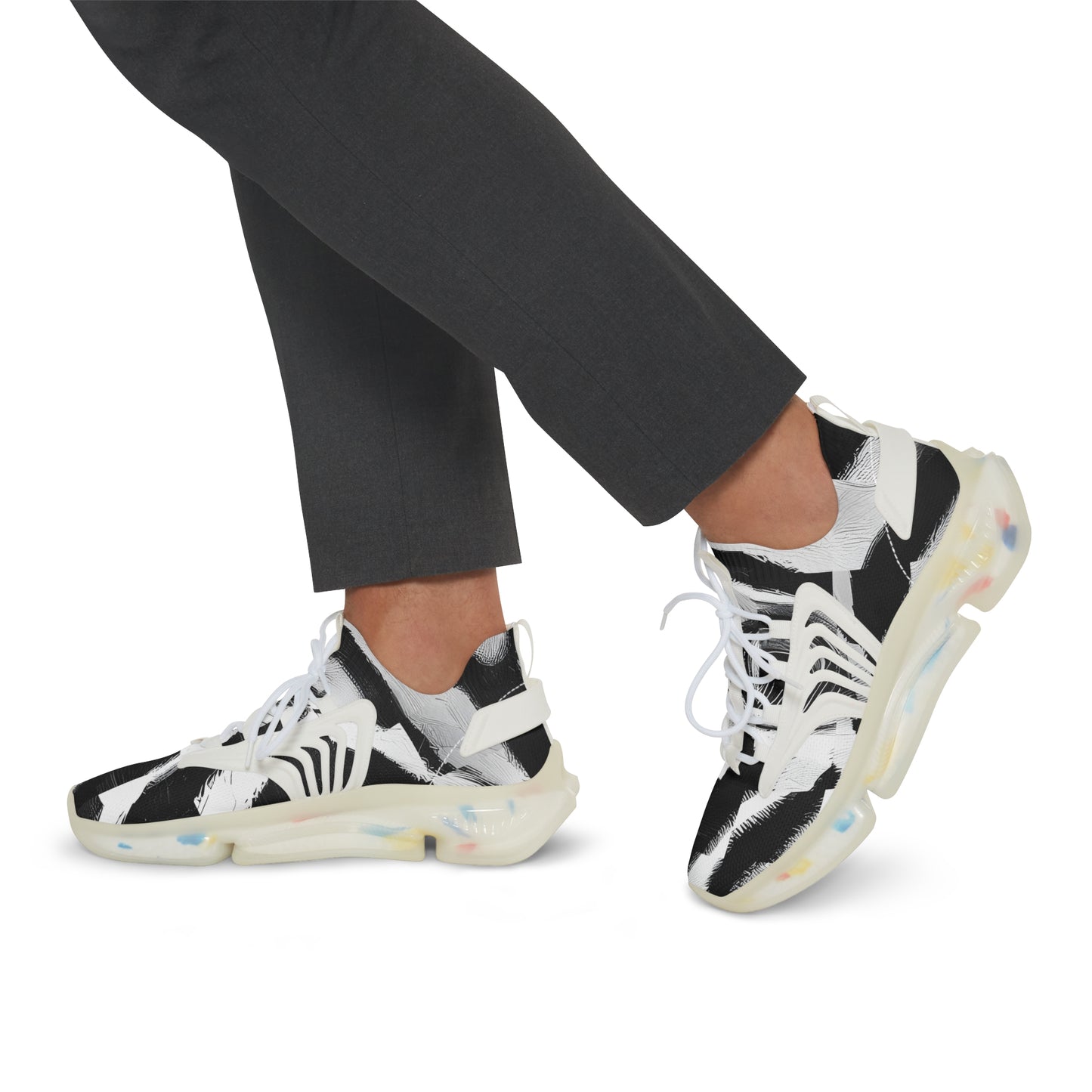 All Over Print Zebra Men's Mesh Sneakers - Mens Fashion Sneakers